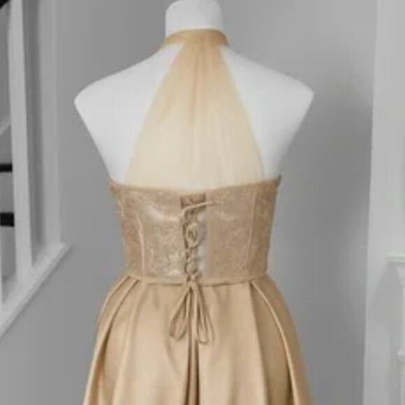 NWOT Faeriesty Sequin Top Strapless Champagne Gown Dress - Picture 7 of 11